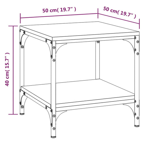 vidaXL Couchtisch Grau Sonoma 50x50x40 cm Holzwerkstoff