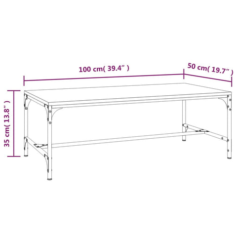 vidaXL Couchtisch Schwarz 100x50x35 cm Holzwerkstoff