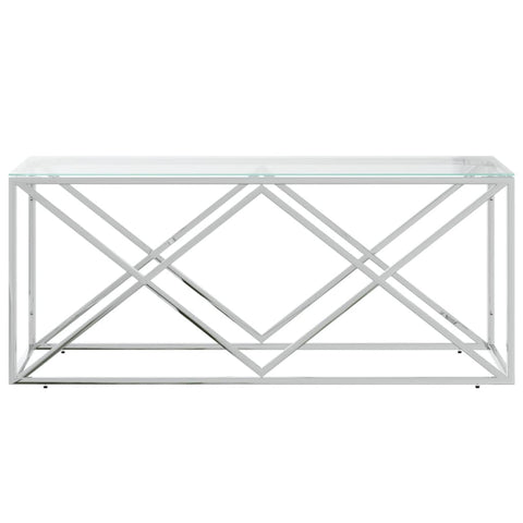 vidaXL Couchtisch 110x45x45 cm Edelstahl und Glas