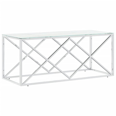 vidaXL Couchtisch 110x45x45 cm Edelstahl und Glas