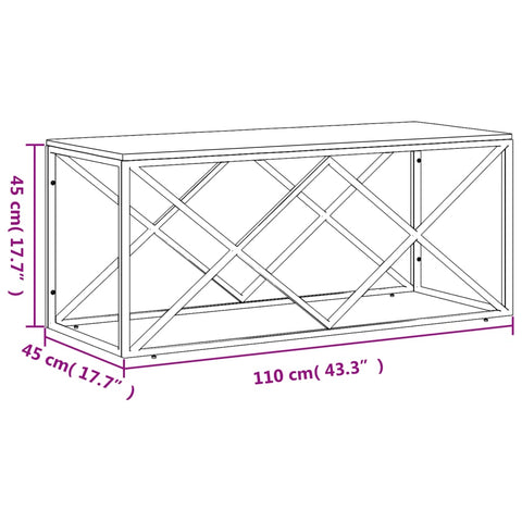 vidaXL Couchtisch Edelstahl und Altholz Massiv