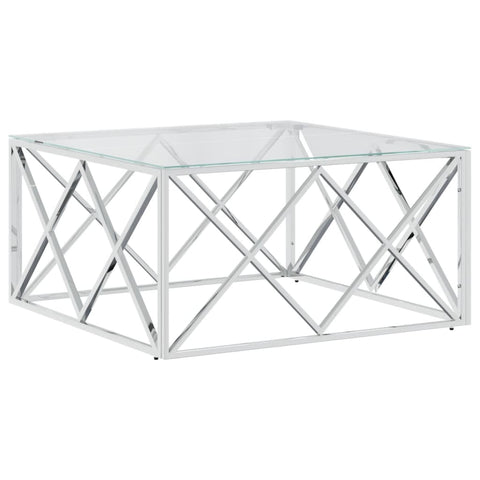 vidaXL Couchtisch 80x80x40 cm Edelstahl und Glas