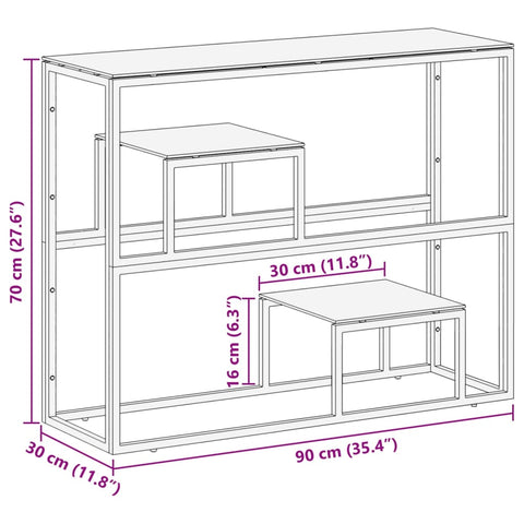 vidaXL Konsolentisch Silbern Edelstahl und Hartglas