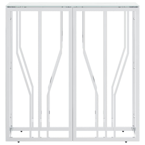 vidaXL Konsolentisch Silbern 70x30x70 cm Edelstahl und Glas