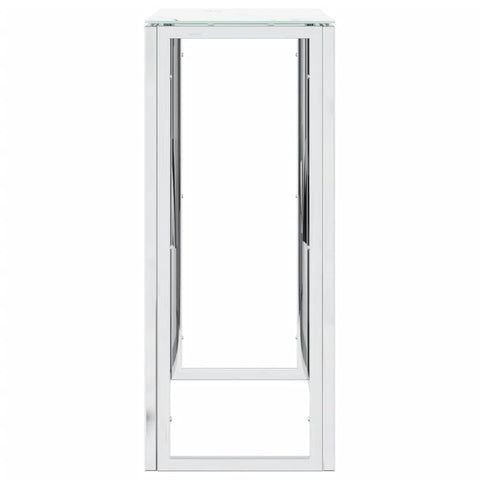 vidaXL Konsolentisch Silbern 70x30x70 cm Edelstahl und Glas