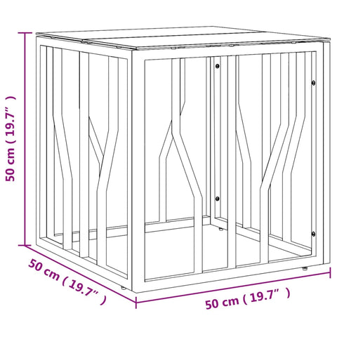 vidaXL Couchtisch Silbern 50x50x50 cm Edelstahl und Glas