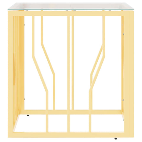 vidaXL Couchtisch Golden 50x50x50 cm Edelstahl und Glas