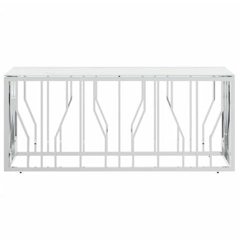 vidaXL Couchtisch Silbern 110x45x45 cm Edelstahl und Glas