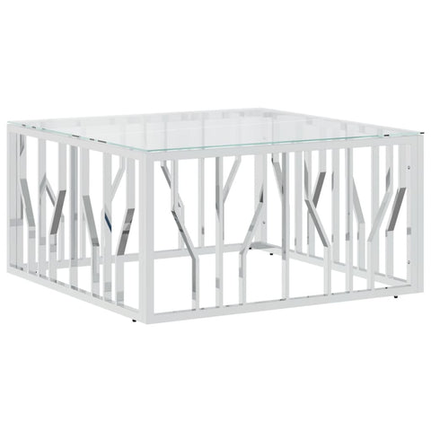 vidaXL Couchtisch 80x80x40 cm Edelstahl und Glas