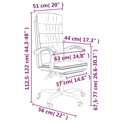 vidaXL Bürostuhl mit Liegefunktion Rosa Kunstleder