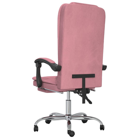 vidaXL Bürostuhl mit Massagefunktion Rosa Samt