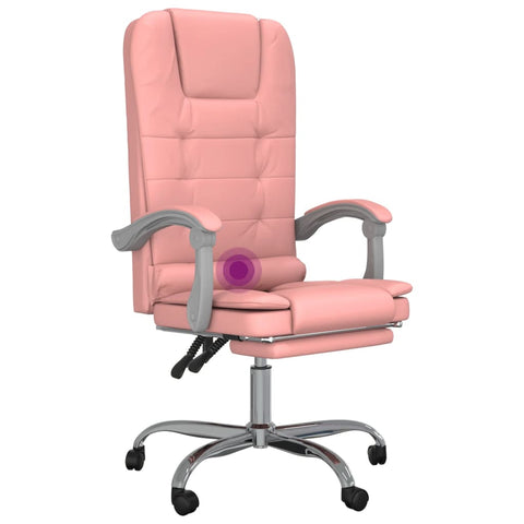 vidaXL Bürostuhl mit Massagefunktion Rosa Kunstleder