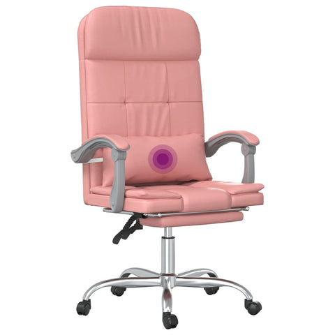 vidaXL Bürostuhl mit Massagefunktion Rosa Kunstleder