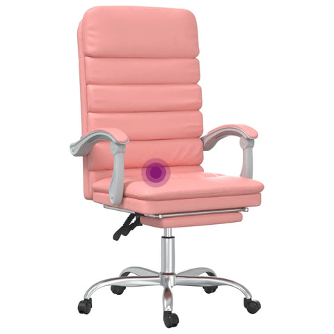 vidaXL Bürostuhl mit Massagefunktion Rosa Kunstleder