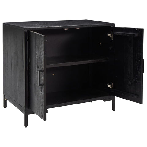 Sideboard Schwarz 75x35x70 cm Massivholz Kiefer