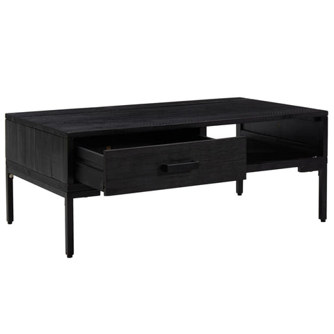 vidaXL Couchtisch Schwarz 90x50x35 cm Massivholz Kiefer