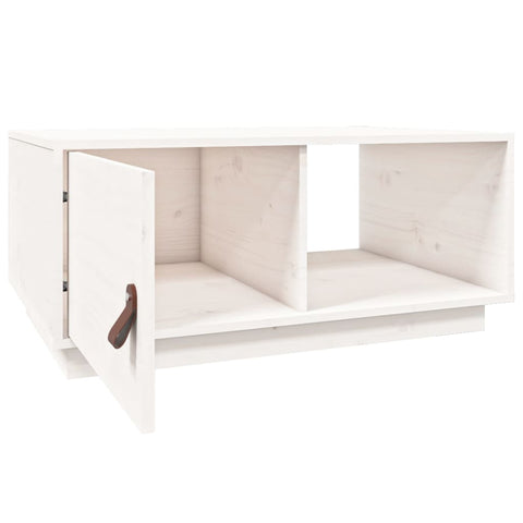 vidaXL Couchtisch Weiß 80x50x35,5 cm Massivholz Kiefer