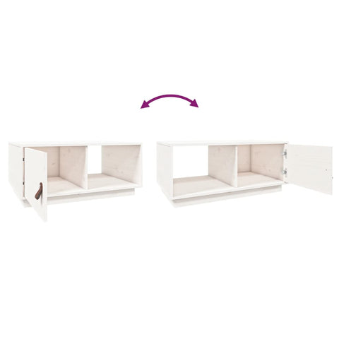 vidaXL Couchtisch Weiß 80x50x35,5 cm Massivholz Kiefer