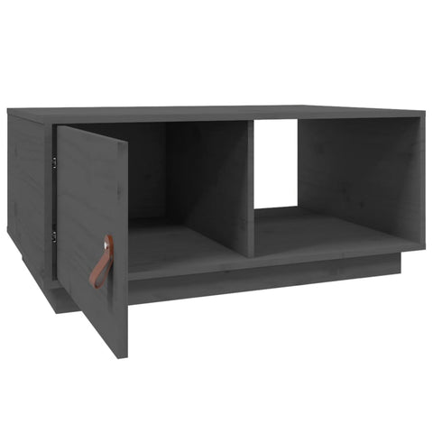 vidaXL Couchtisch Grau 80x50x35,5 cm Massivholz Kiefer