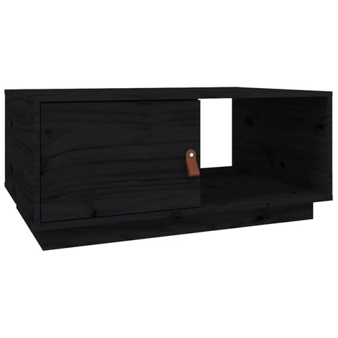 vidaXL Couchtisch Schwarz 80x50x35,5 cm Massivholz Kiefer