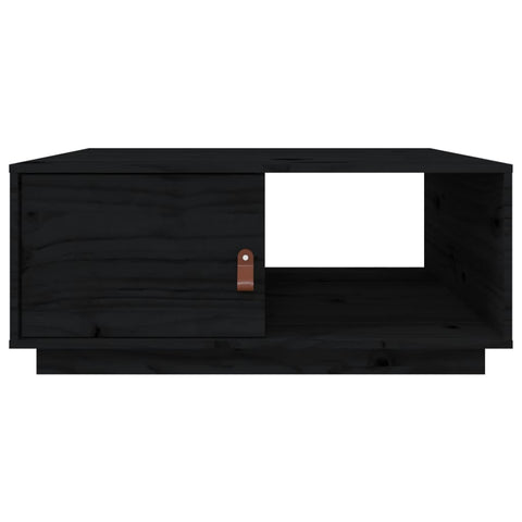 vidaXL Couchtisch Schwarz 80x50x35,5 cm Massivholz Kiefer