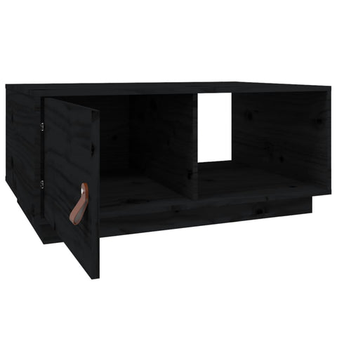 vidaXL Couchtisch Schwarz 80x50x35,5 cm Massivholz Kiefer