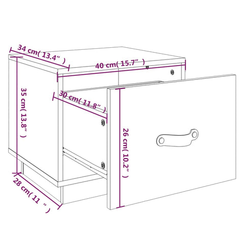 vidaXL Nachttisch 40x34x35 cm Massivholz Kiefer