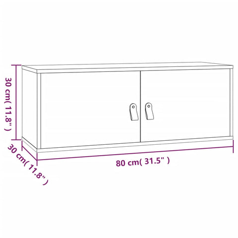 vidaXL Wandschrank 80x30x30 cm Massivholz Kiefer