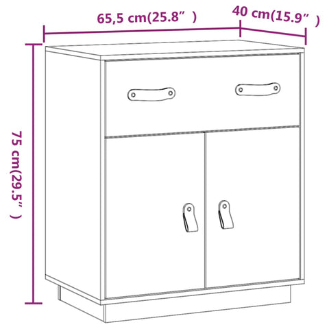 vidaXL Sideboard 65,5x40x75 cm Massivholz Kiefer