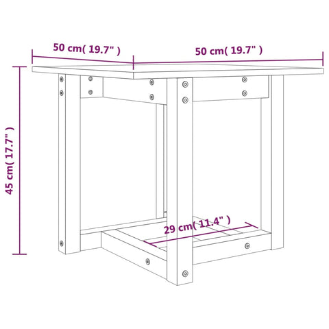 vidaXL Couchtisch Weiß 50x50x45 cm Massivholz Kiefer