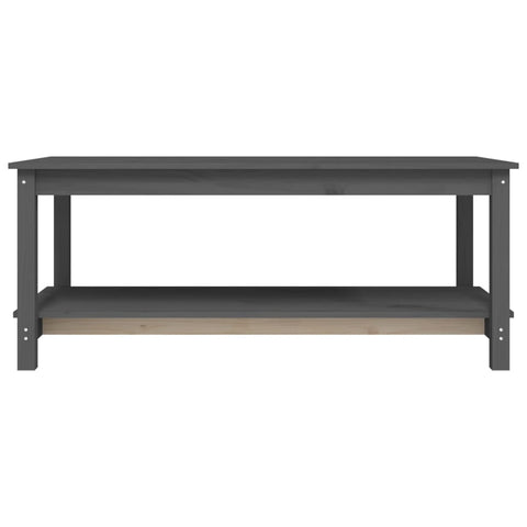 vidaXL Couchtisch Grau 110x55x45 cm Massivholz Kiefer