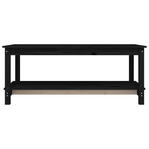 vidaXL Couchtisch Schwarz 110x55x45 cm Massivholz Kiefer