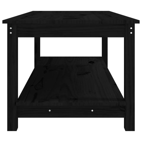 vidaXL Couchtisch Schwarz 110x55x45 cm Massivholz Kiefer