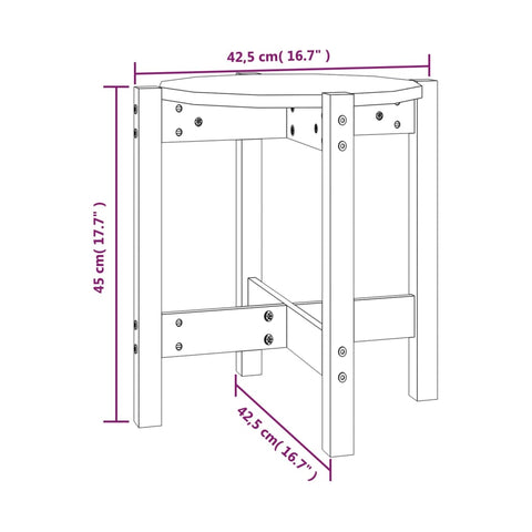 vidaXL Couchtisch Grau Ø 42,5x45 cm Massivholz Kiefer