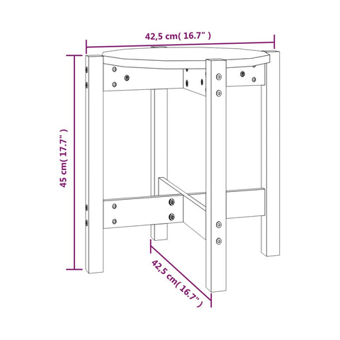 vidaXL Couchtisch Schwarz Ø 42,5x45 cm Massivholz Kiefer