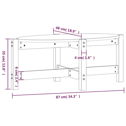 vidaXL Couchtisch Honigbraun 87x48x35 cm Massivholz Kiefer