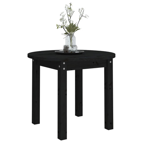 vidaXL Couchtisch Schwarz Ø 55x45 cm Massivholz Kiefer