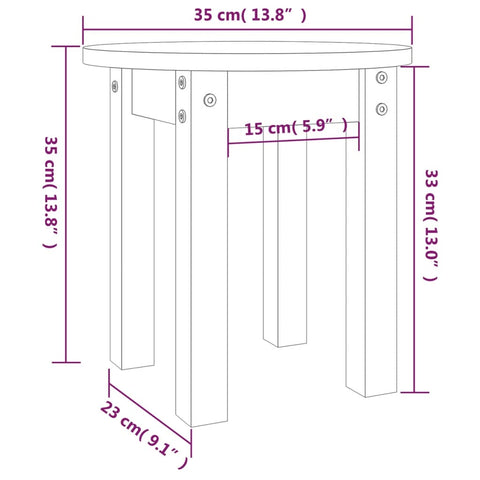 vidaXL Couchtisch Honigbraun Ø 35x35 cm Massivholz Kiefer