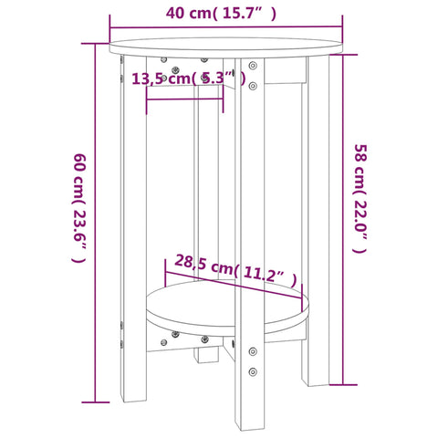 vidaXL Couchtisch Ø 40x60 cm Massivholz Kiefer