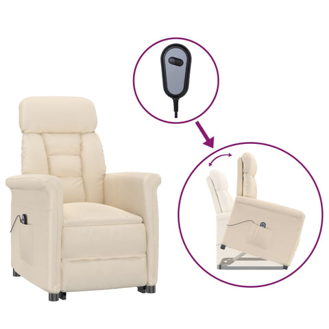 vidaXL Relaxsessel Elektrisch Beige Mikrofasergewebe