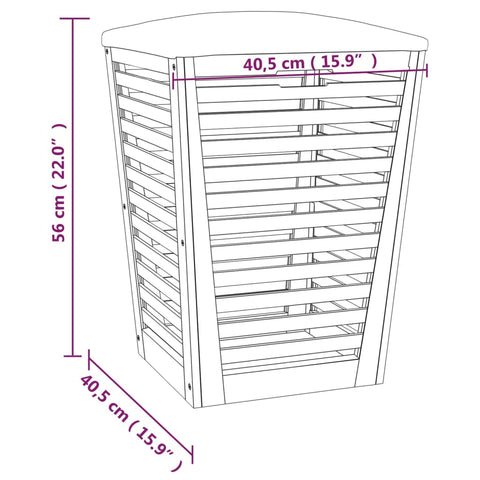 vidaXL Badhocker 40,5x40,5x56 cm Massivholz Nussbaum