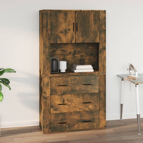 vidaXL Wandschrank Räuchereiche 80x33x80 cm Holzwerkstoff