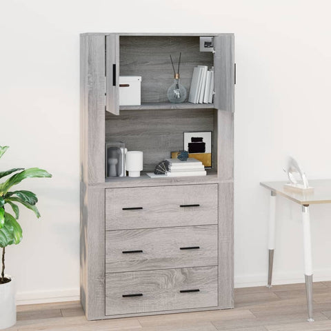 vidaXL Wandschrank Grau Sonoma 80x33x80 cm Holzwerkstoff