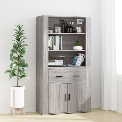 vidaXL Wandschrank Grau Sonoma 80x33x80 cm Holzwerkstoff