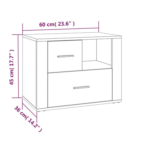 vidaXL Nachttisch Weiß 60x36x45 cm Holzwerkstoff