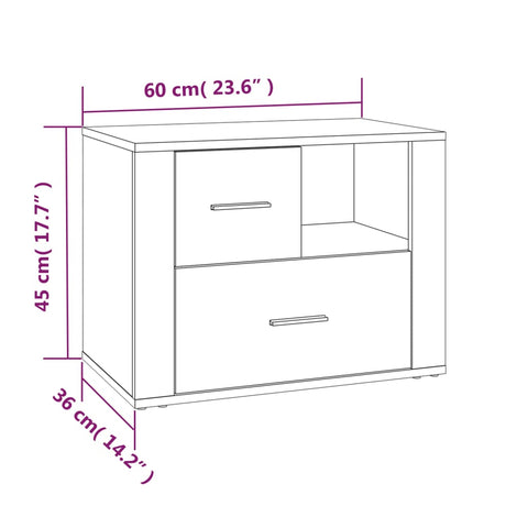 vidaXL Nachttisch Schwarz 60x36x45 cm Holzwerkstoff