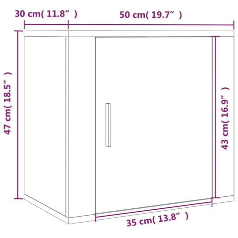 vidaXL Wand-Nachttisch Sonoma-Eiche 50x30x47 cm