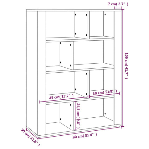 vidaXL Sideboard Betongrau 80x30x106 cm Holzwerkstoff