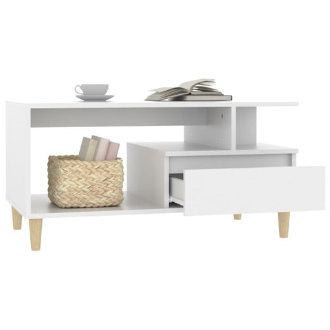 vidaXL Couchtisch Weiß 90x49x45 cm Holzwerkstoff