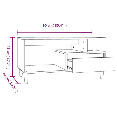 vidaXL Couchtisch Weiß 90x49x45 cm Holzwerkstoff